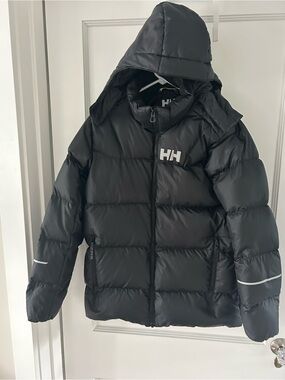 Helly Hansen Charcoal Puffer Jacket. Size Youth 16.